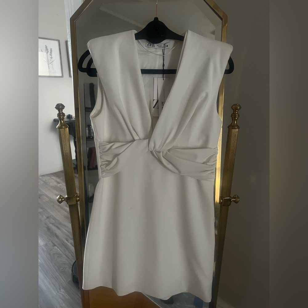 Zara white mini dress NWT